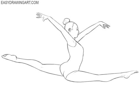 How To Draw A Gymnast Easy Drawing Art