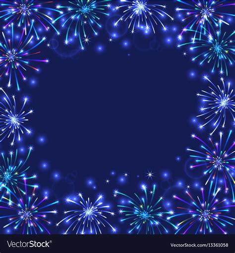 Colorful Firework Frame Royalty Free Vector Image