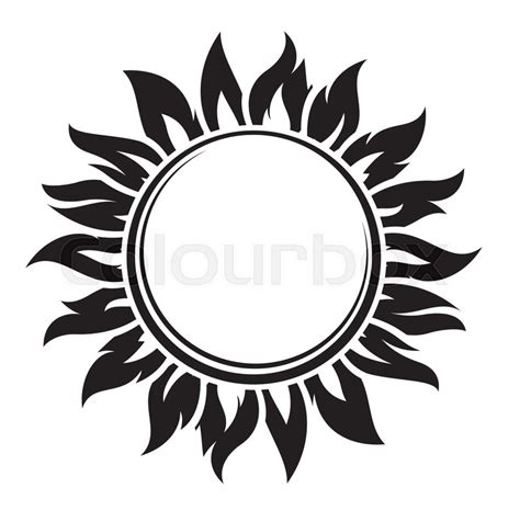 Decorative black sun symbol with long ... | Stock vector | Colourbox