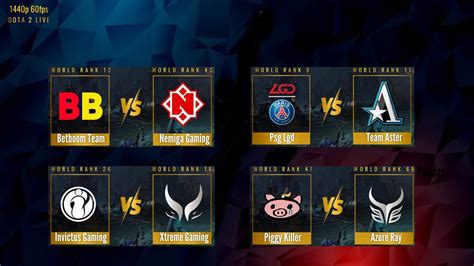 Betboom Team Vs Nemiga PSG LGD Vs Team Aster Invictus Vs Xtreme