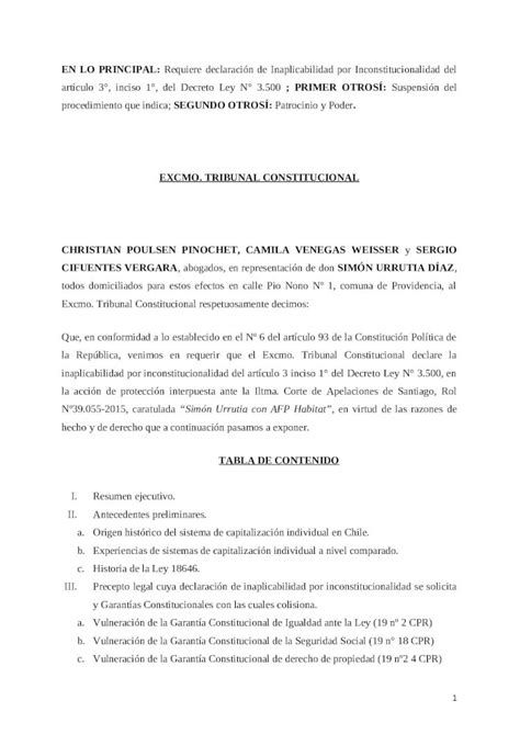 DOCX Requerimiento Inaplicabilidad Poulsen Venegas Y Cifuentes