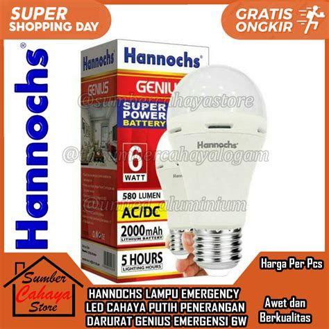 Jual Bohlam Emergency Hannochs Genius Lampu Emergenci Hanochs Bolam Led