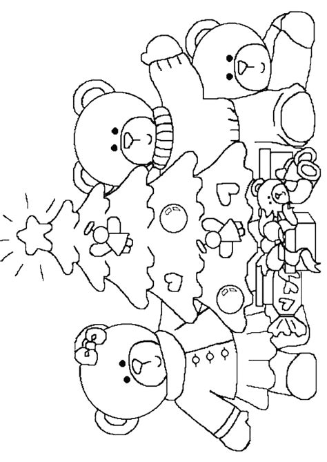 Coloriage Noel Sapins Nounours Sur