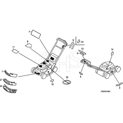 Honda HRB536C SXE MZCB 6000001 6099999 Label 2 Diagram GHS