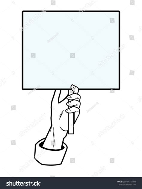 Pop Art Hand Holding Blank Sign Stock Vector Royalty Free 1409342249