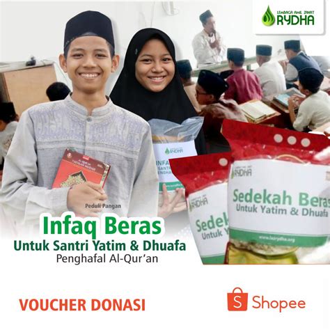 Jual Laz Rydha Infaq Beras Yatim Dan Dhuafa Penghafal Quran Shopee