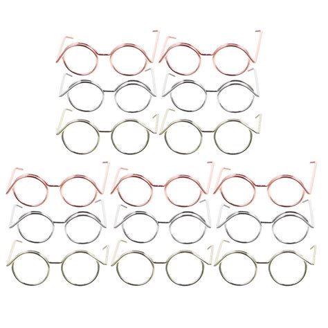 15pcs Doll Glasses Metal Wire Rim Door Eyewear Doll Dress Up Eyeglasses Frames