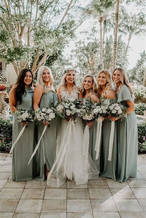 30 Sage Green Wedding Color Ideas Bridesmaid Dresses Bridesmaid