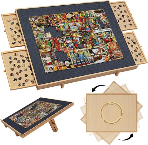 Amazon Teakmama Piecs Puzzle Board With Drawers In