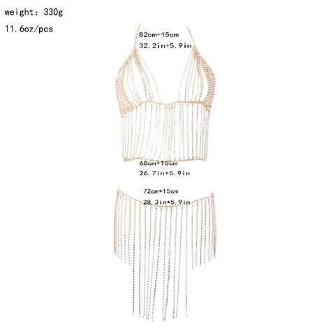 Shb1505 Body Chain Set Sexy Chain Skirt Rhinestone Bling Rhinestone Lingerie For Bikini Bra