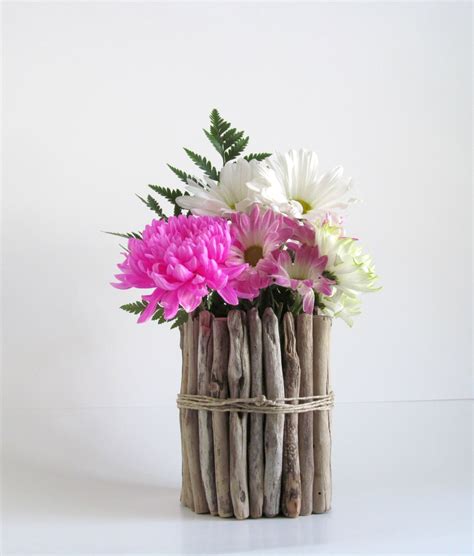 Round Driftwood Vase Driftwood Centerpiece Wedding