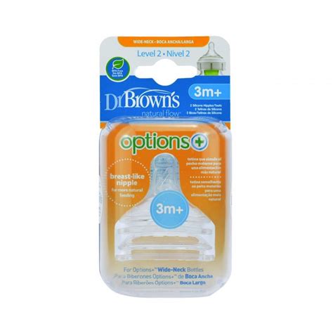 Comprar Dr Browns Tetina Ancha 3M Nivel 2 2U Al Mejor Precio