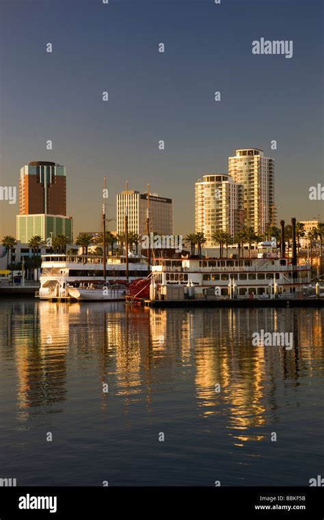 Downtown From Waterfront Center Long Beach California Stock Photo Alamy