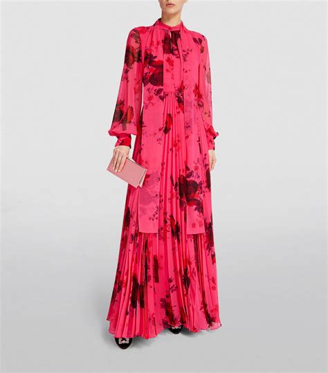 Womens ERDEM Pink Floral Maxi Dress Harrods UK