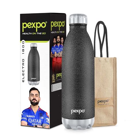 PEXPO Electro Pro Hot Cold ISI Certified With Jute Bag Stainless Steel Water Bottle