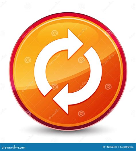 Update Icon Special Glassy Orange Round Button Stock Vector - Illustration of arrow, change ...