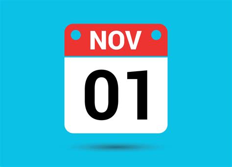 november  calendar date flat icon day  vector illustration