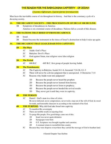 Daniel outline Chapter One to Three