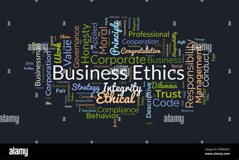 Word Cloud Background Concept For Business Ethics Corporate Integrity