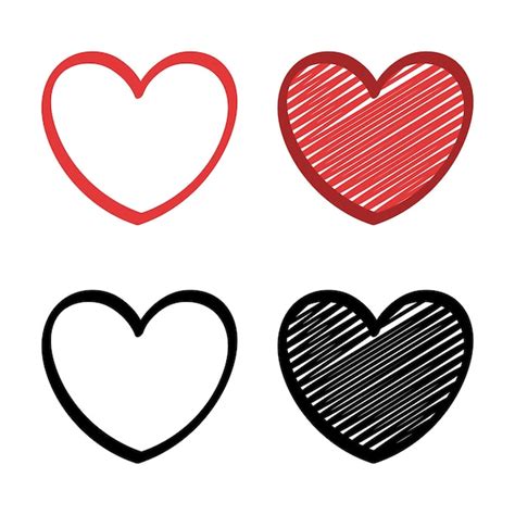 Conjunto De Corazones Dibujados A Mano Vector Gratis