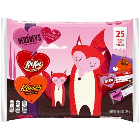 Hershey Valentine Exchange Assorted Milk Chocolate Snack Size Candy