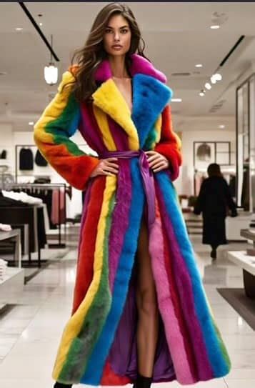 Rainbow Full Length Mink Coat Marc Kaufman Furs