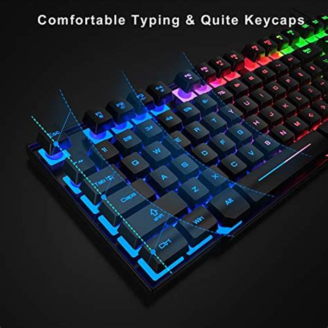 BlueFinger RGB Gaming Keyboard And Backlit Mouse And Headset Combo USB