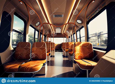 Business Bus Interior in Blue and White Color. Stock Illustration - Illustration of success ...