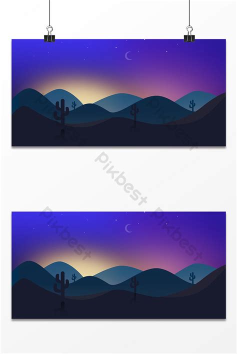 night desert cactus stars background image | Backgrounds PSD Free ...