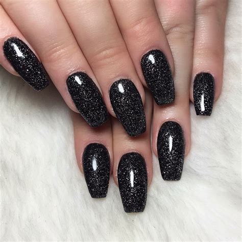 Black Acrylic Nails With Designs