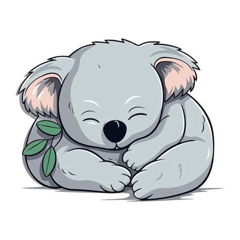 Un Mignon Koala De Dessin Anim Qui Dort Sur Le Sol Illustration