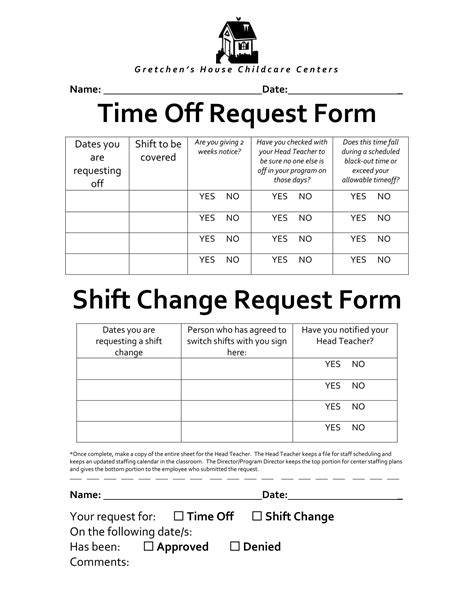 Free 8 Shift Change Request Forms In Pdf Ms Word