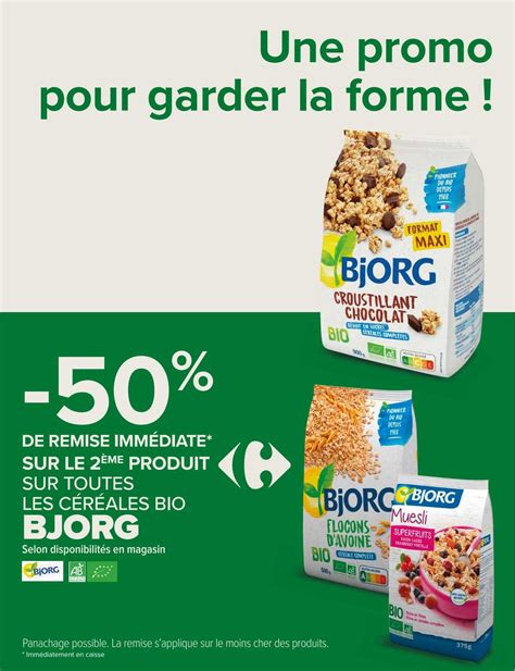 Offre Céréales Bio Bjorg chez Carrefour Contact