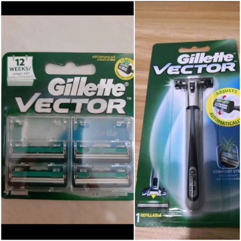 Jual Gillette Vector Pisau Cukur Razor Hijau Full Set Refill Shopee