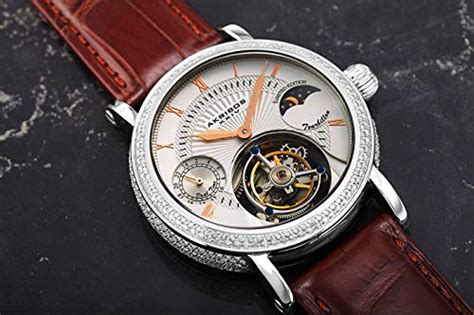 Akribos Xxiv Men S Akr Rg Genuine Mechanical Tourbillon Moonphase