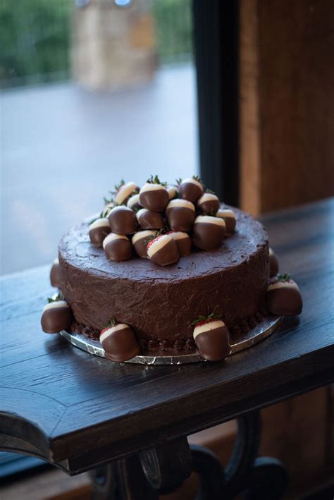 Groom S Cake With Chocolate Covered Strawberries Round Traditional