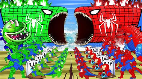 Evolution Of RED SPIDERMAN GODZILLA BLOOP Vs GREEN SPIDER CHOMPZILLA