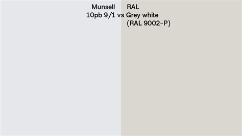 Munsell Pb Vs Ral Grey White Ral P Side By Side Comparison