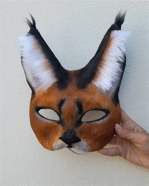 Therian Mask Caracal Therian Mask Fox Animal Costume Mask Caracal