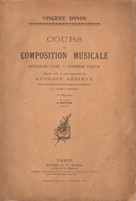 Cours De Composition Musicale D Apr S Les Notes Prises Aux Classes De