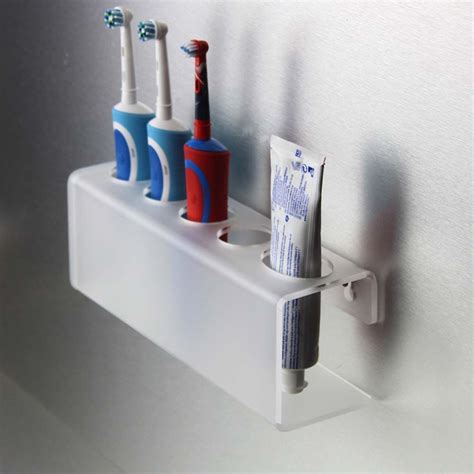 Wall Mounted Frosted Electric Toothbrush Holder Toothpaste Holder