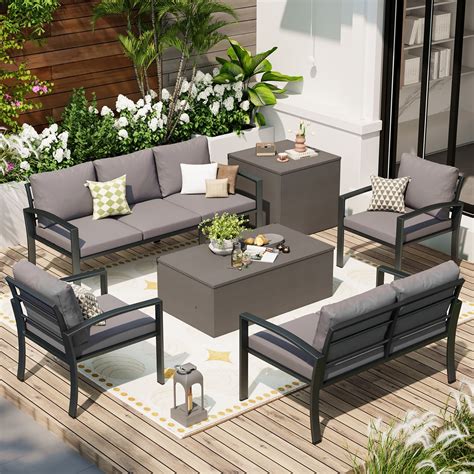 Aecojoy Patio Furniture Sets Outdoor Metal Furniture Sets With Two