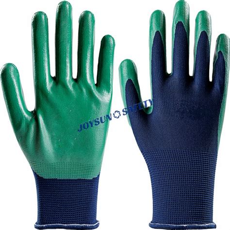 NP007 15 Gauge Polyester Nitrile Safety Gloves Sizes 7 11 JoySunSafety