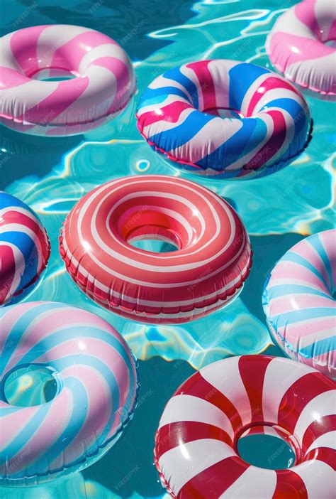 Premium Photo | A pool filled with swim rings