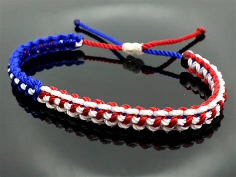 Usa Flag Bracelet Braided Flag Bracelet Patriotic Wristband
