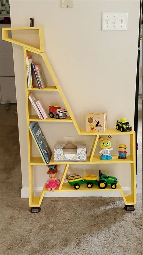 Giraffe Shape Bookshelf Safari Nursery Shelf Jungle Nursery Shelf