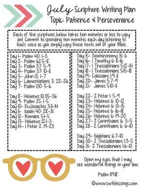 July Scripture Writing Sweet Blessings Scripture Writing Plans