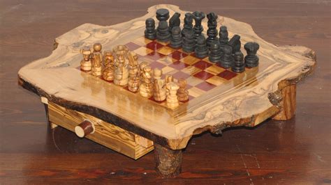 Olive Wood Chess Set Large Size Original Unique T Etsy