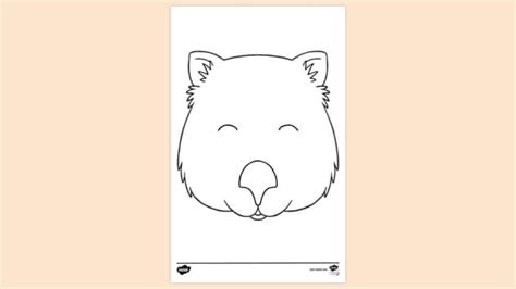 Wombat Mask Colouring Sheet Colouring Sheets Twinkl