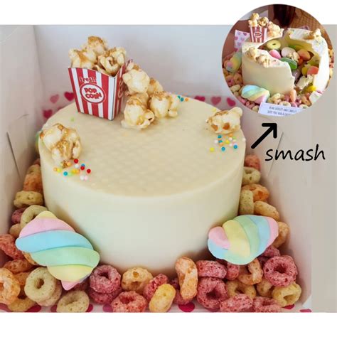 Popcorn Overflow Chocolate Smash Pinata Cake Food Drinks Homemade